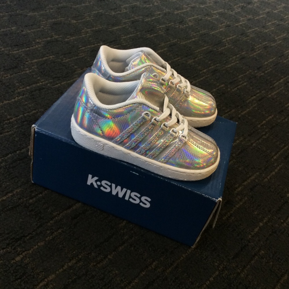 K-swiss infants shine on tennis shoe holographic